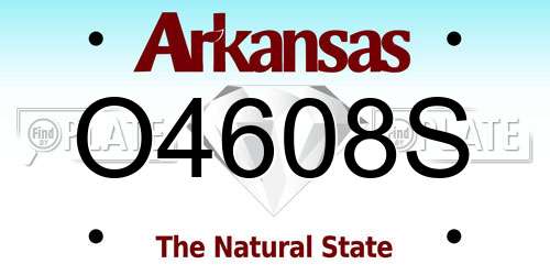 O4608S Arkansas License Plate