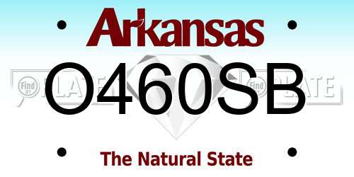 O460SB Arkansas License Plate