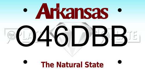 O46DBB Arkansas License Plate