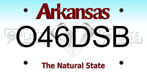 O46DSB Arkansas License Plate