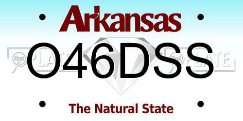 O46DSS Arkansas License Plate
