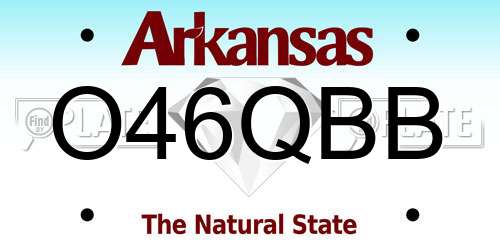 O46QBB Arkansas License Plate