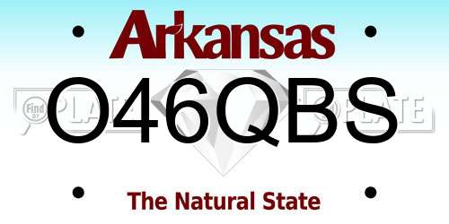 O46QBS Arkansas License Plate