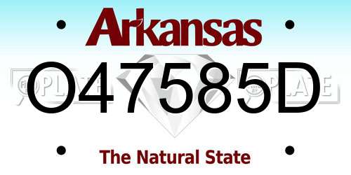 O47585D Arkansas License Plate