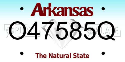 O47585Q Arkansas License Plate