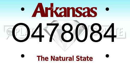O478084 Arkansas License Plate