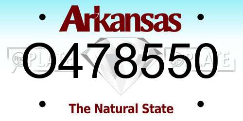 O478550 Arkansas License Plate