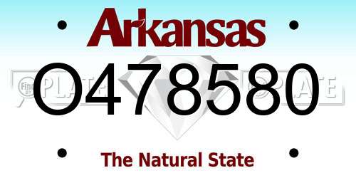 O478580 Arkansas License Plate