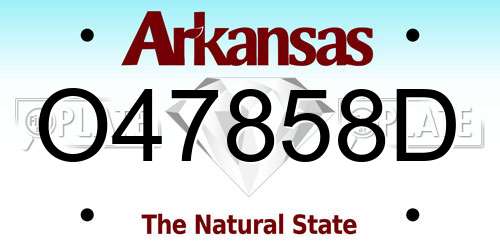 O47858D Arkansas License Plate