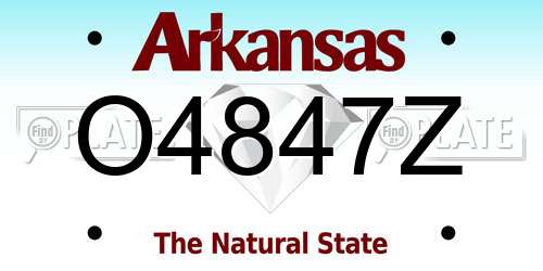 O4847Z Arkansas License Plate