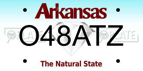 O48ATZ Arkansas License Plate