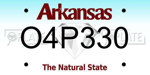 O4P330 Arkansas License Plate