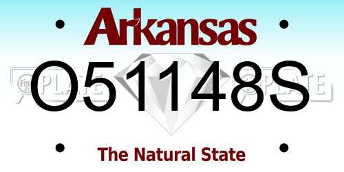 O51148S Arkansas License Plate