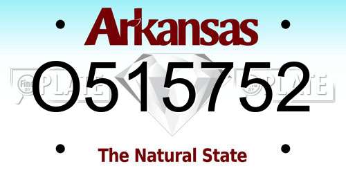 O515752 Arkansas License Plate