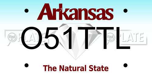 O51TTL Arkansas License Plate