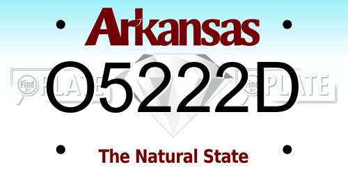 O5222D Arkansas License Plate