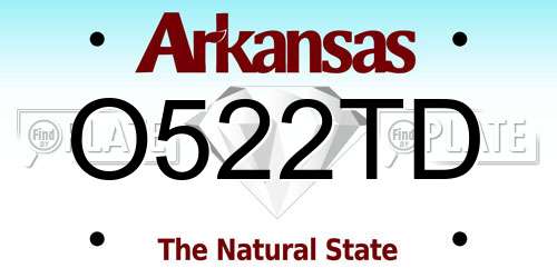 O522TD Arkansas License Plate