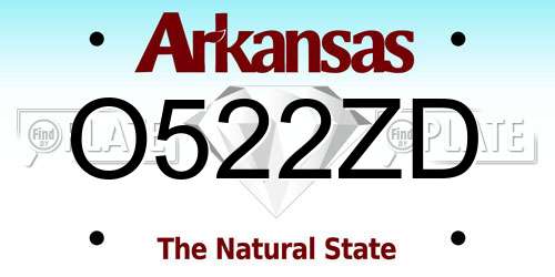 O522ZD Arkansas License Plate