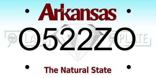 O522ZO Arkansas License Plate