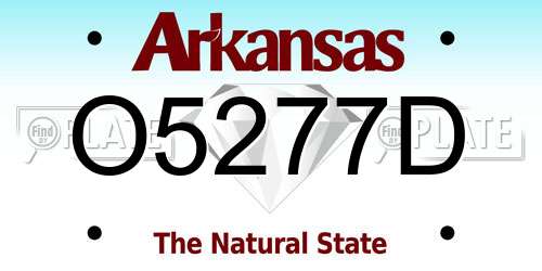 O5277D Arkansas License Plate