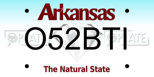 O52BTI Arkansas License Plate