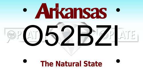 O52BZI Arkansas License Plate