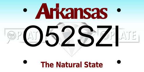 O52SZI Arkansas License Plate