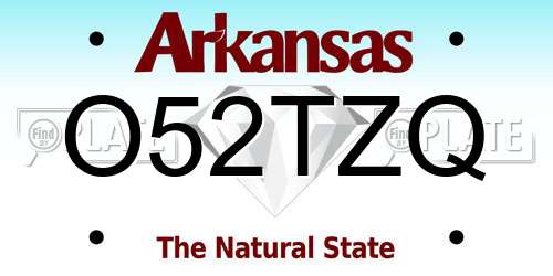 O52TZQ Arkansas License Plate