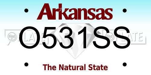 O531SS Arkansas License Plate