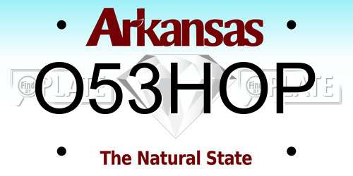 O53HOP Arkansas License Plate