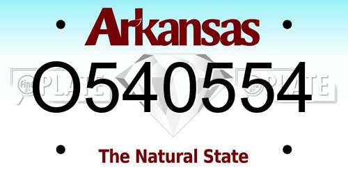 O540554 Arkansas License Plate