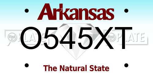 O545XT Arkansas License Plate