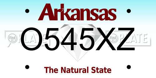O545XZ Arkansas License Plate