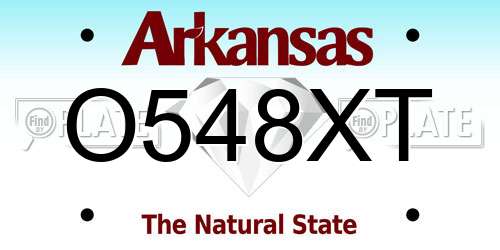 O548XT Arkansas License Plate