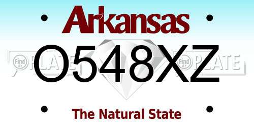 O548XZ Arkansas License Plate