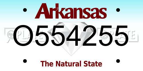 O554255 Arkansas License Plate