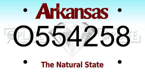 O554258 Arkansas License Plate