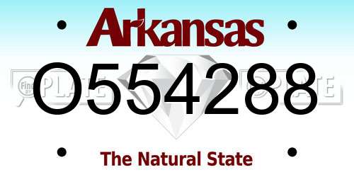 O554288 Arkansas License Plate