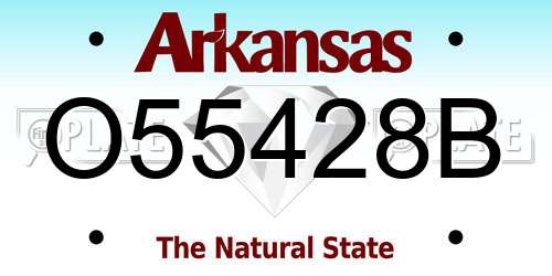 O55428B Arkansas License Plate