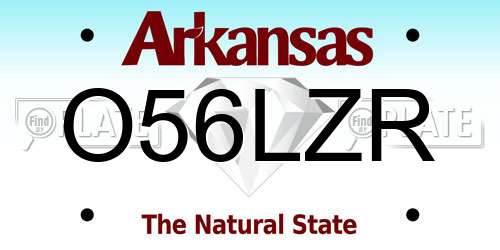 O56LZR Arkansas License Plate