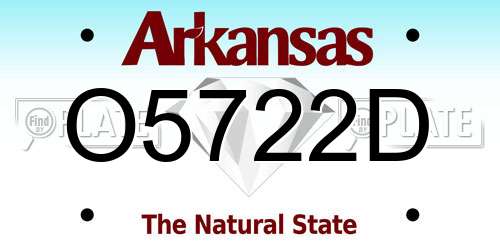 O5722D Arkansas License Plate