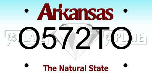 O572TO Arkansas License Plate