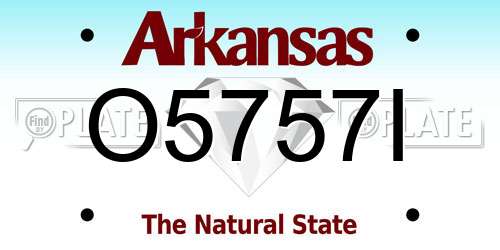 O5757I Arkansas License Plate