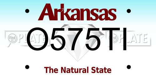 O575TI Arkansas License Plate