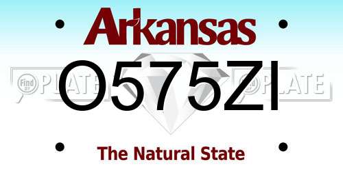 O575ZI Arkansas License Plate