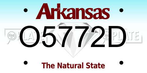 O5772D Arkansas License Plate