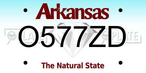 O577ZD Arkansas License Plate