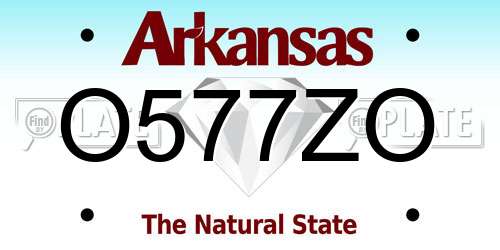 O577ZO Arkansas License Plate