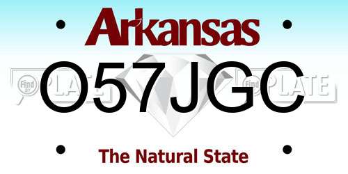 O57JGC Arkansas License Plate