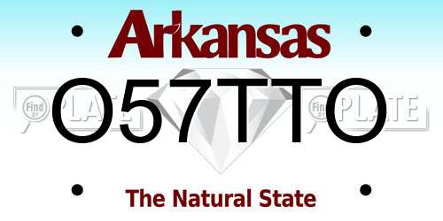 O57TTO Arkansas License Plate